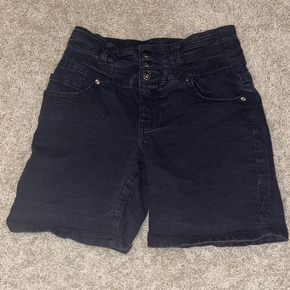 High waisted Black Jean Shorts